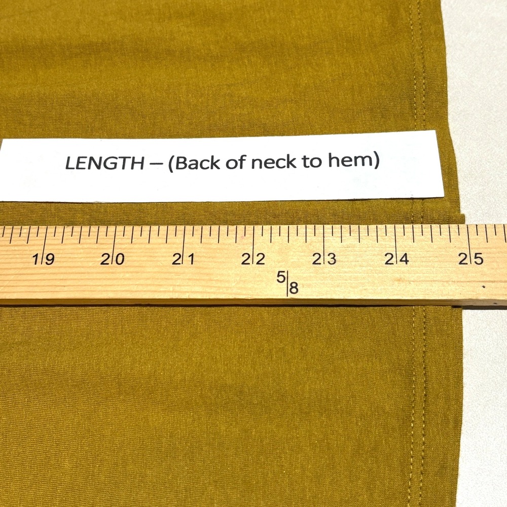 J Jill Women ¾ Sleeve Embroidered Cotton Tunic Blouse Sz S Mustard Boho Comfort - Picture 9 of 10